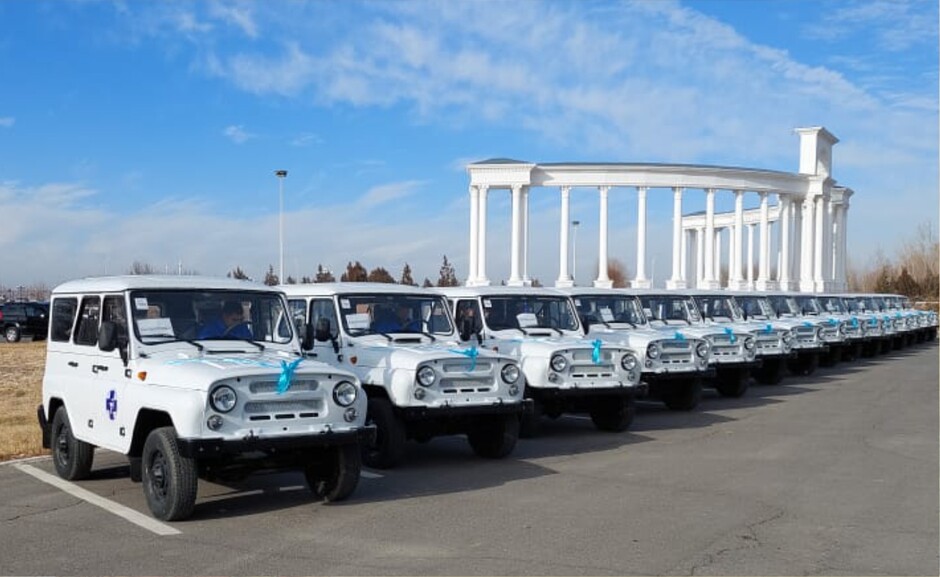 10 декабря 2021г. аким Кызылординской области Г.Н. Абдыкаликова, в торжественной обстановке вручила ключи от 15 новых автомобилей УАЗ «Хантер»
